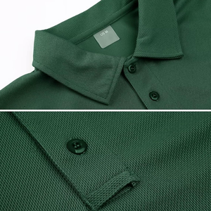 Venta al por mayor personalizado de los hombres para Polos patrón sólido lienzo en blanco liso uniforme de negocios mono con logotipo bordado - Product Image 2