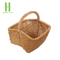MEILLEUR PRIX Paniers de rangement en osier naturel pour l'organisation de la maison, panier en rotin tressé à la main écologique avec couvercle et poignée HNH CRAFT