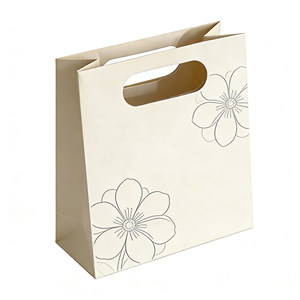Bolsas de Regalo de Papel Kraft Negro de Lujo con Logotipo Personalizado, Asa Troquelada, Empaque para Compras, para Productos de Belleza Elegantes - Product Image 1