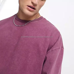 Camiseta Deportiva Vintage con Lavado Ácido, 250 g/m², 100% Algodón, Cuello Redondo, Unisex, con Logotipo Estampado, Estilo Oversize con Hombros Caídos para Hombre, Color Sólido, Estilo Unisex - Product Image 4