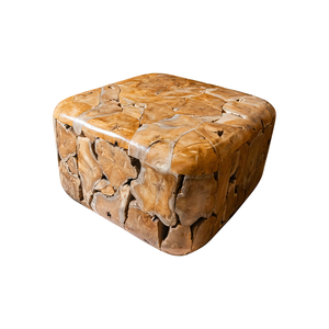 ARTERRA Luxury Handcrafted <b>Rustic</b> Teak Root Cube <b>Coffee</b> <b>Table</b> Modern Design Natural Wood Texture Living Room Furniture - Product Image 1