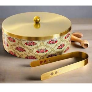 Casseroles et pots de service en émail, design artisanal, nouveau design, casseroles rondes en bois de designer ou pots de service pour roti - Product Image 4