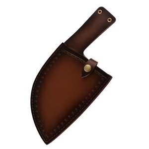 Couteau de boucher serbe forgé à la main en acier Damas, pointe tombante, manche en bois noir, couteau de survie haut de gamme pour la viande, les légumes et la cuisine - Product Image 3