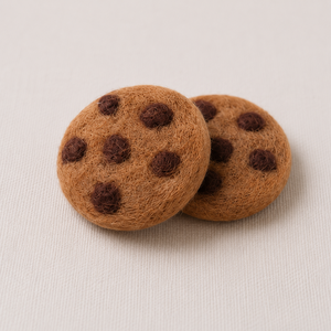 Handmade <b>Wool</b> Felt Chocolate Chip Cookie Pretend Play Soft Toy for 3-6 Year Olds-Unisex Educational Gift - Product Image 6