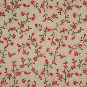 Tela de Encaje Bordado de Alta Calidad, Elegante Tela de Malla Estampada con Jacquard Floral para Vestidos de Novia y Decoración de Prendas - Product Image 2