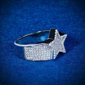 2025 Hip Hop Fine Jewelry Passd Diamond Tester 925 Sterling <b>Silver</b> Iced Out VVS Moissanite Cluster Star <b>Ring</b> for <b>Men</b> Women - Product Image 3