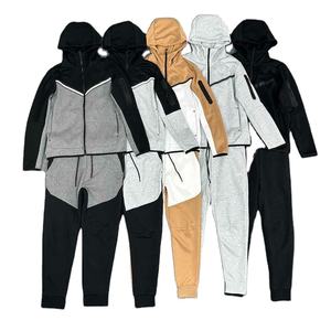 Survêtement de qualité supérieure en molleton de polyester avec logo personnalisé pour hommes, survêtement de jogging avec fermeture à glissière avant 2 pièces pour hommes, pour salle de sport - Product Image 4