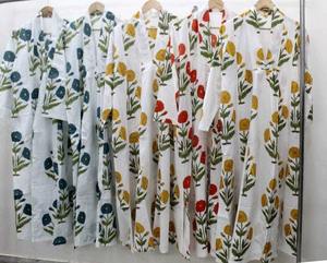 Vestido de Algodón con Estampado Artesanal, Vestido Midi Bohemio con Estampado Floral - Product Image 3