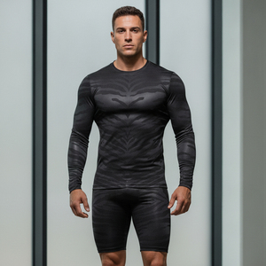 Premium Quality <b>Compression</b> Uniform Quick Dry Workout Set Custom Print <b>Mens</b> Spandex Leggings Long Sleeve Sportswear Kit - Product Image 5