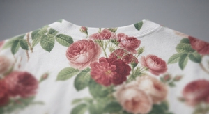 Men's Floral Print O-<b>Neck</b> Short Sleeve Cotton Blend Jersey Fabric Regular Fit Casual T-Shirt with Front Custom Logo - Product Image 4