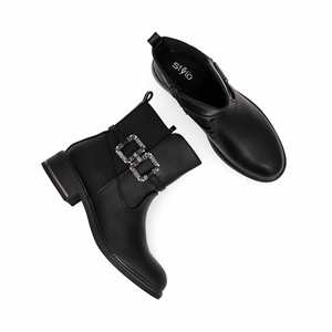 WN9016 Negro Zapatos Largos Sobre La Rodilla Para Mujer - Product Image 1