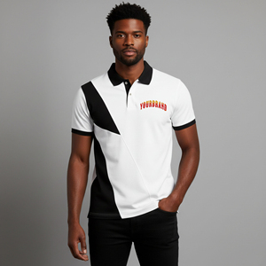 Camiseta Polo para Hombre, Venta al Por Mayor, Personalizada con Logotipo Impreso en 3D, Corte Holgado, Secado Rápido, 100% Algodón Transpirable, Estilo Hip Hop Urbano, 2 Tonos - Product Image 1