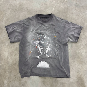 เสื้อยืดผ้าฝ้าย100% ลายกรดสำหรับผู้ชายเสื้อยืดวินเทจไซส์ใหญ่พิเศษพิมพ์โลโก้ - Product Image 1