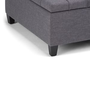 Harrison Slate Grey Coffee Table <b>Storage</b> Ottoman Stylish <b>Stools</b> & Ottomans - Product Image 5