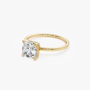 2 carat <b>cushion</b> Cut Diamond <b>Ring</b> Women's Yellow Gold Classic Engagement Jewelry Natural Stone - Product Image 2