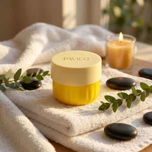 Pot cosmétique en PET personnalisé avec couvercle à vis jaune pour crème contour des yeux, crème visage, beurre corporel, gommage – Usine Pavico Vietnam - Product Image 4