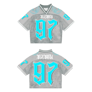 เสื้อยืดฟุตบอลคอกว้างทรงโอเวอร์ไซส์ แห้งเร็ว ผ้าตาข่าย แบบวินเทจ สตรีทแวร์ โพลีเอสเตอร์  เสื้อเจอร์ซีย์อเมริกันฟุตบอล - Product Image 4