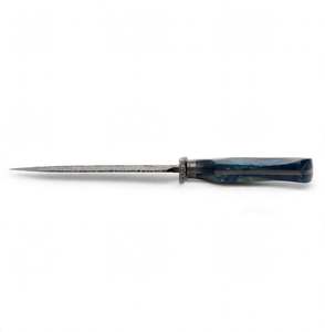 เครื่องมืออเนกประสงค์เหล็กดามัสกัสทำมือ ด้ามไม้สีน้ำเงิน - Product Image 3