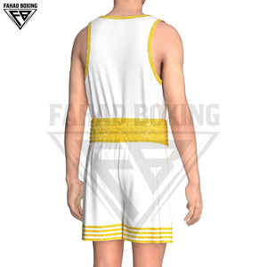 Conjunto de entrenamiento de boxeo transpirable que absorbe la humedad, camiseta sin mangas ligera para hombre y pantalones cortos de boxeo flexibles con aberturas laterales - Product Image 2