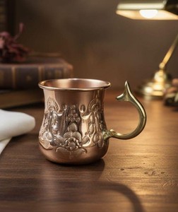 Taza de Cobre Hecha a Mano, Diseño Resistente para Jugo, Té, Café, Restaurante, Hogar, Cocina, Uso Diario - Product Image 1
