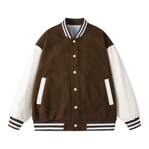 Custom Wool Varsity <b>Jacket</b> With Faux Leather Sleeves Wholesale Vegan Letterman <b>Jacket</b> Factory Supplier - Product Image 4