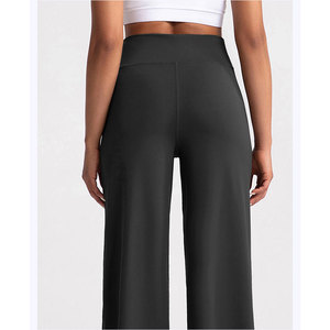 Wearpex Women's Mid-Waisted Flare <b>Pants</b> Yoga Sports Fleece-<b>Lined</b> Regular Fit Slimming 100% Cotton Eco-Friendly Breathable - Product Image 3