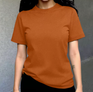 เสื้อยืดคอกลมสีส้มพิมพ์ลายสำหรับผู้หญิง แขนยาว ทรงหลวม ผ้าโพลีเอสเตอร์/คอตตอนเจอร์ซีย์ ใส่สบายทุกฤดู - Product Image 6