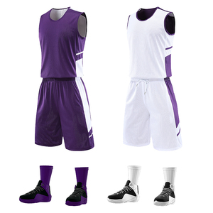 Conjunto de Baloncesto Reversible Personalizable para Hombre, 100% Poliéster, Económico, Transpirable, Uniforme Deportivo de Entrenamiento - Product Image 3