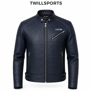 Veste en cuir pour homme, automne-hiver, veste tendance pour homme, couleur unie, fermeture éclair, veste en cuir matelassée décontractée pour homme - Product Image 1
