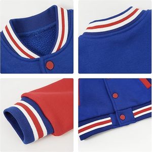 Fabricant OEM, prix d'usine, veste bomber de baseball unisexe pour enfants, garçons et filles, automne, sans motif, style varsity, pour enfants - Product Image 3