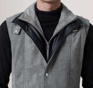 Chaqueta de Cuero Marrón Casual para Hombre, Chaqueta de Motociclista de Cuero de Moda de Alta Calidad con Cremallera Personalizada al por Mayor - Product Image 6