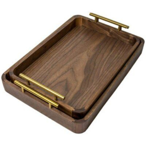 Unique Natural Wood Rectangular Serving <b>Tray</b> With Handles for Home Hotels & Restaurant Tabletop Food <b>Snacks</b> & Drinks <b>Trays</b> - Product Image 4