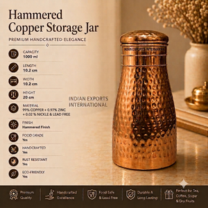 Handmade Copper <b>Kitchen</b> Storage Jar. ( citified pure copper ) - Product Image 2