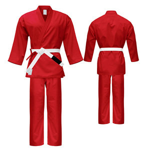 Uniforme de Judo Rojo para Hombre, 100% Algodón, con Logotipo Frontal, Corte Regular, Talla Adulto, Duradero, Teñido Liso, Impresión por Transferencia de Calor - Product Image 4