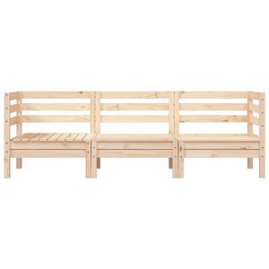 Sofá Modular de Jardín de 3 Plazas en Madera de Pino Sólido, Diseño en Madera Natural - Product Image 4