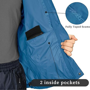 Rain <b>Jackets</b> Premium Hooded Rain <b>Jackets</b> <b>Packable</b> <b>Waterproof</b> <b>Lightweight</b> OEM Wholesale Supply - Product Image 5