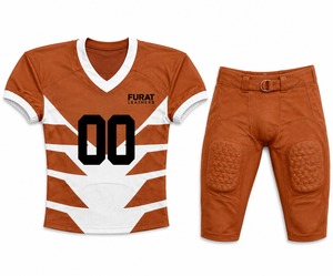 Ensemble de maillots de football américain Furat Leathers, noir et bleu, imprimé par transfert thermique, 00, évacuation de l'humidité, manches courtes, adulte, unisexe, 3D - Product Image 1