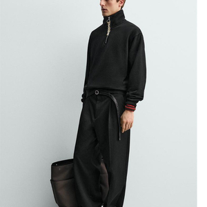 Men's Women's Oversized Half Zip Sweatshirt <b>Mock</b> <b>Neck</b> Cotton Plain Custom Streetwear <b>Top</b> - Product Image 6