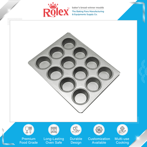 Plaques et moules de cuisson en acier inoxydable lavables de qualité supérieure, fabriqués en Inde, vendus dans le monde entier, plateau à muffins 12 en 1 de 35 g pour usage industriel - Product Image 2