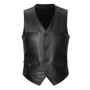 Chalecos de Cuero PU para Hombre, Cuello en V, Resistentes al Viento, Diseño sin Mangas para Invierno, Talla Grande, Chaleco de Cuero Genuino Inteligente con Calefacción para Exteriores - Product Image 4
