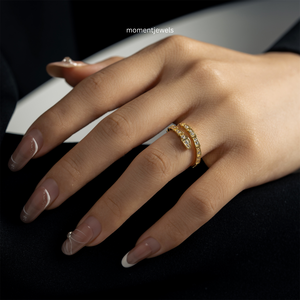 Gold Color Snake <b>Ring</b> Crystal Accent <b>Open</b> Band Statement Jewelry for Women Party Gift - Product Image 4