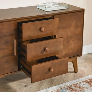 Credenza Moderna Stile Mid-Century da 120 cm con 2 Ante e 3 Cassetti, Mobile per Cucina e Sala da Pranzo - Product Image 5