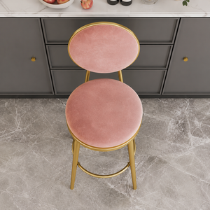 Pieds de tabouret de bar modernes en métal doré avec repose-pieds circulaire, finition laiton premium, structure robuste pour meubles de cuisine et de café - Product Image 2