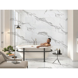 Carreaux de sol et de mur en porcelaine antidérapants Armani Bianco 800x1600mm, design marbre blanc, briques réfractaires pour extérieur - Product Image 3