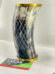 Verre à liqueur en corne de boeuf Viking naturel Verre à gobelet à boire Verre en corne de buffle naturel de haute qualité Personnaliser la taille par FWE - Product Image 4