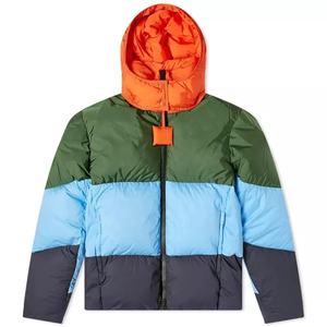 Veste d'hiver pour homme surdimensionnée en coton non tissé rembourré en laine avec impression de logo personnalisé, col montant, matelassée, à capuche, manches longues - Product Image 1