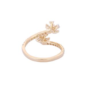 Bague de luxe en forme de fleur en diamant naturel fait à la main, bijoux de créateur, or jaune fin 14K, bague de fiançailles pour femmes - Product Image 4