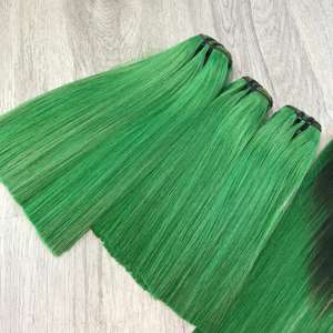 ช่อผมมนุษย์เวียดนามสีเขียวอ่อนมัดตรงและปิดผมเรมี่คุณภาพสูง - Product Image 3