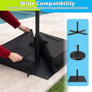 Confezione da 2 Sacchi di Sabbia da 90 Libbre per Base Ombrellone da Giardino, in Oxford 900D Resistente alle Intemperie, per Ombrelloni a Braccio Laterale - Product Image 5