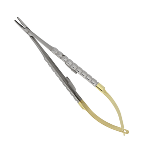 Porte-aiguille Castroviejo droit en carbure de tungstène, 14 cm, instrument chirurgical de précision en acier inoxydable, vente en gros - Product Image 1